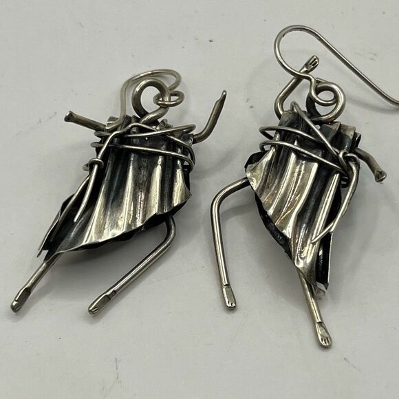 925 tested,  Silver Artistic Dancer Earrings - Picture 1 of 5